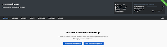 The Postal Configure Mail Server Dashboard The Postal Configure Mail Server Dashboard
