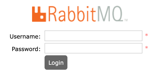 Screenshot of the RabbitMQ Login page Screenshot of the RabbitMQ Login page